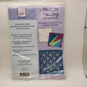 June Tailor Perfect Piecing Foundation 25 Sheets Quilting Machine Embroidery